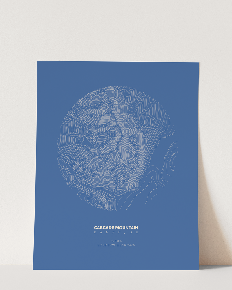 Cascade Topographical Print in Blue 8x10