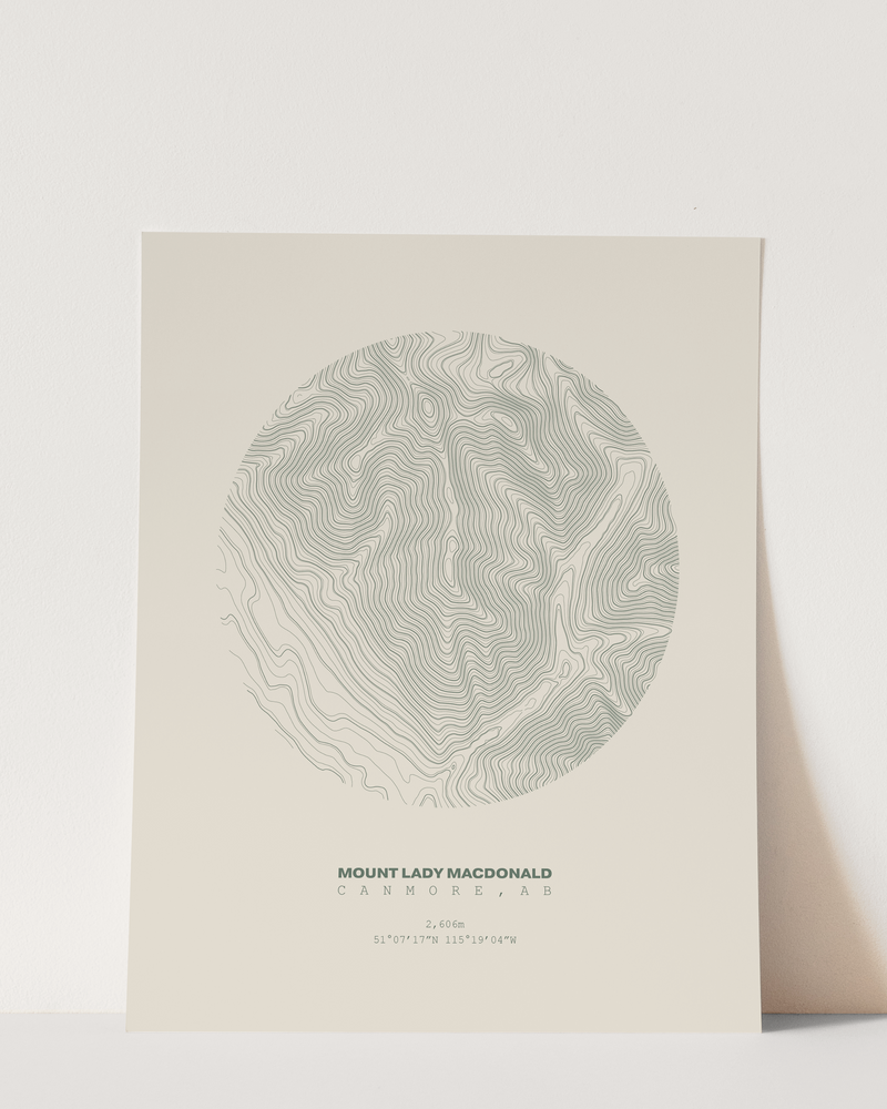 Lady Mac Topographical Print in Cream 8x10