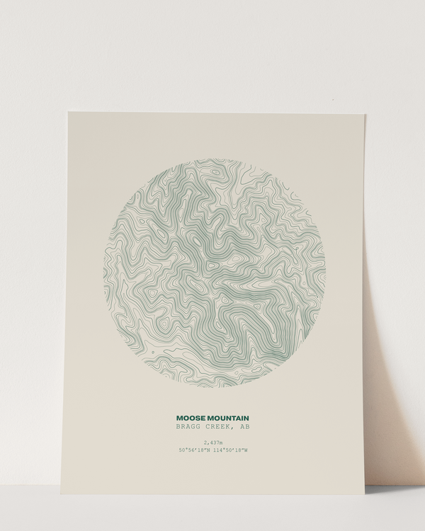 Moose Mountain Topographical Print in Cream 8x10