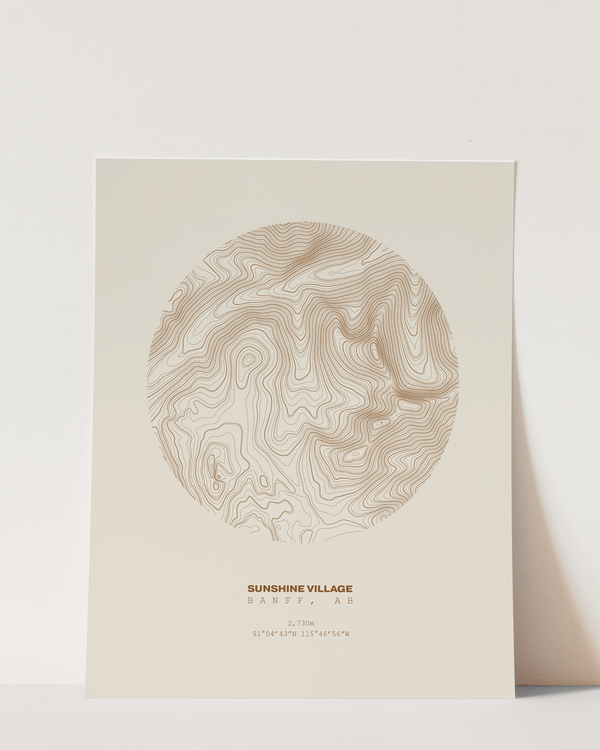 Sunshine Topographical Print in Cream 12x16