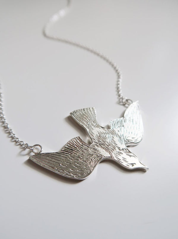 Soaring Bird Necklace in Sterling Silver