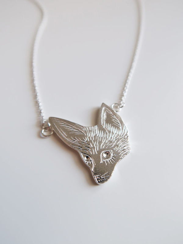 Fennec Fox Necklace in Sterling Silver