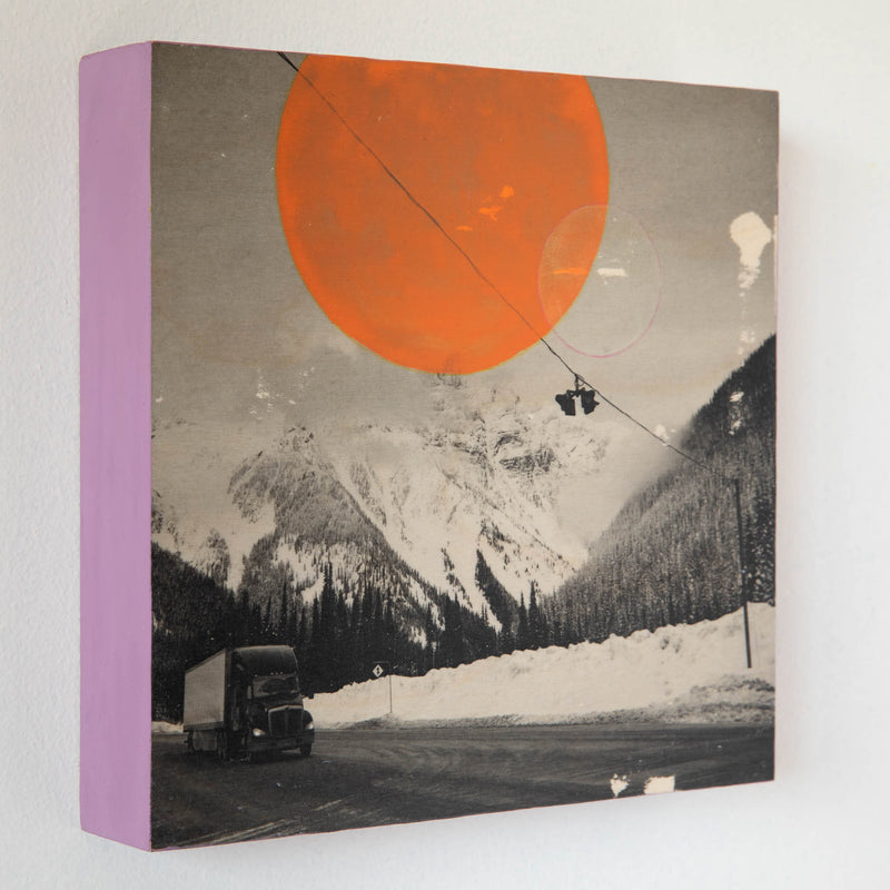 'Background in Space and Time' 8x8 Original Mixed Media Transfer