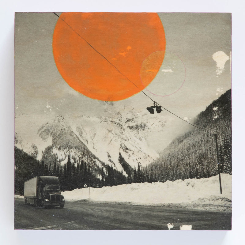 'Background in Space and Time' 8x8 Original Mixed Media Transfer