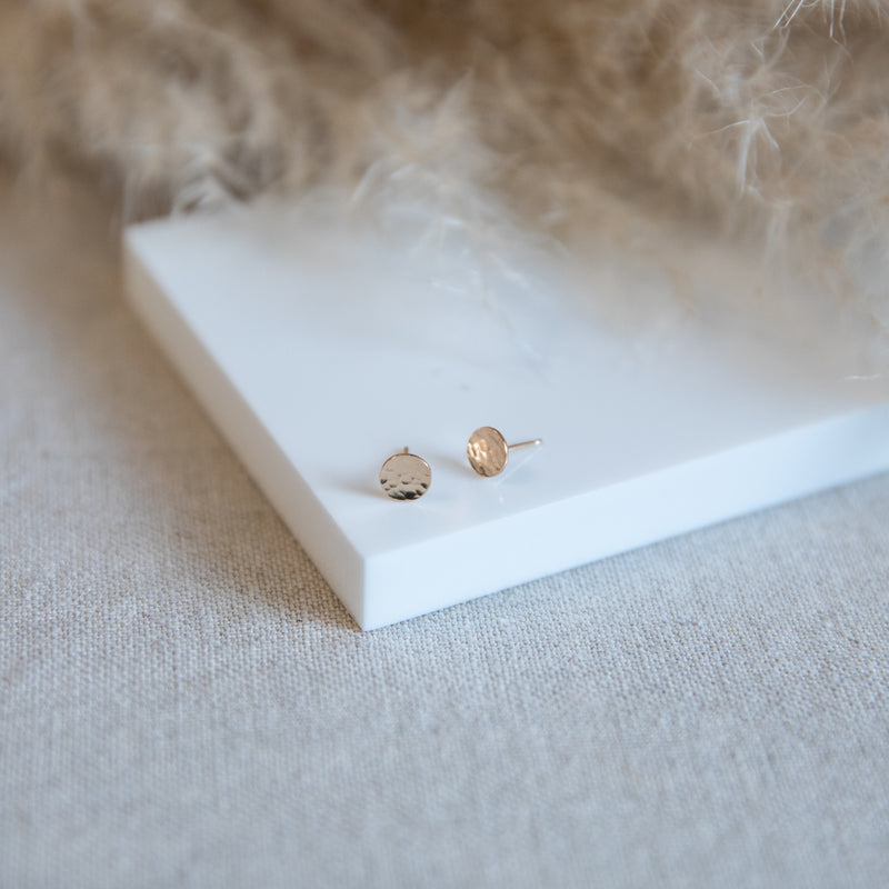 Hammered Studs 14k Gold Fill