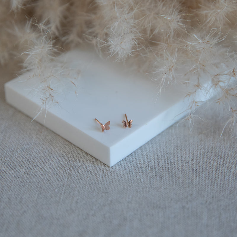 Butterfly Studs 14k Rose Gold Fill