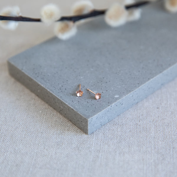 Micro Cherry Blosson Studs 14k Rose Gold Fill