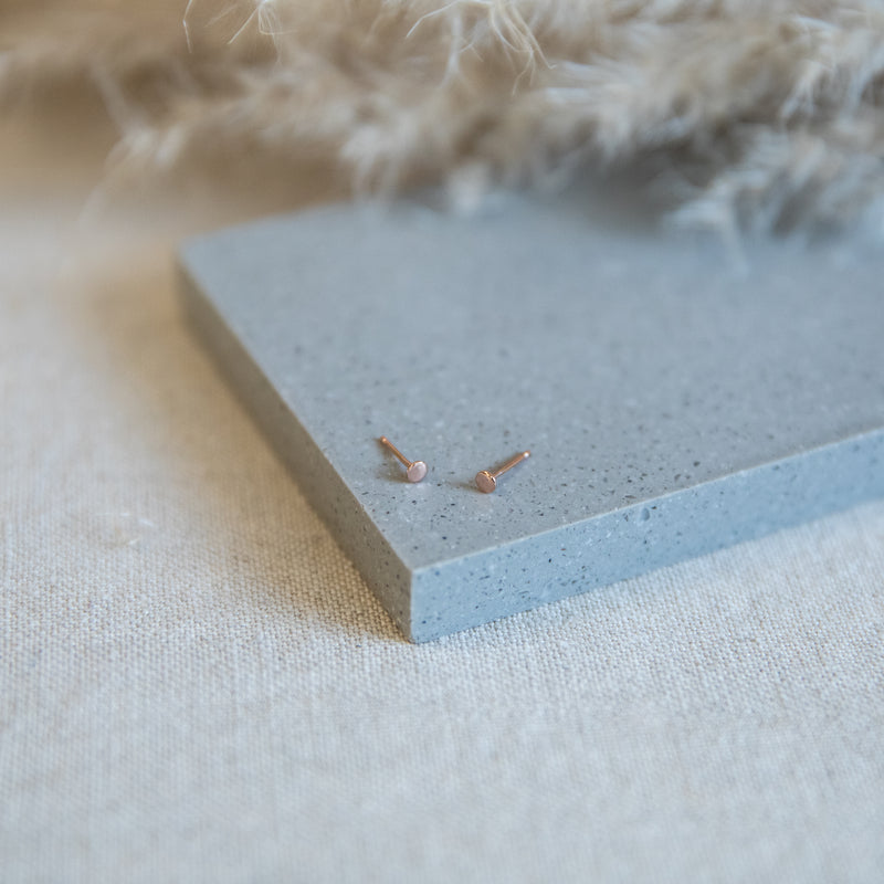 Micro Dot Studs 14K Rose Gold Fill