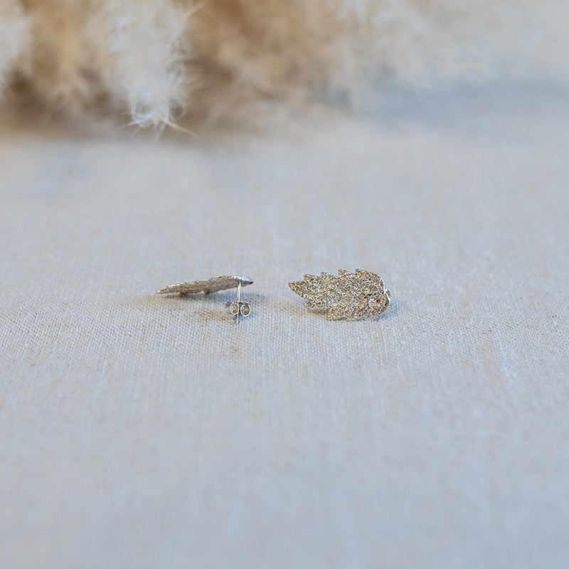 Lace Dieppe Leaf Studs