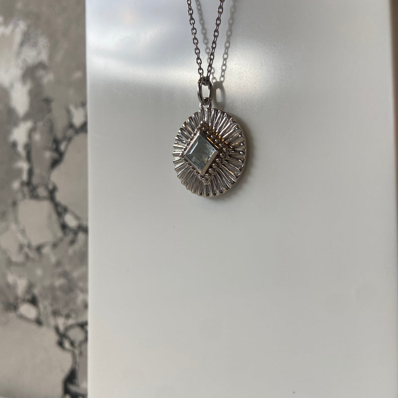 Aliyah Necklace in Silver with Aquamarine