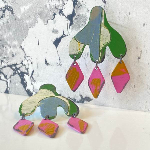 Hand Painted Chandelier Earrings