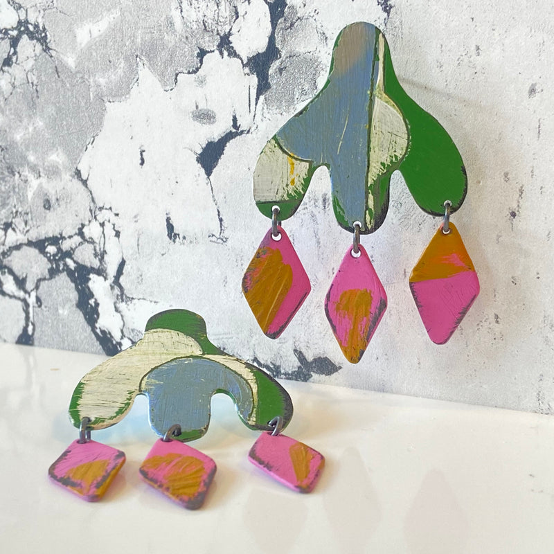 Hand Painted Chandelier Earrings
