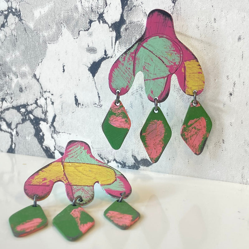 Hand Painted Chandelier Earrings