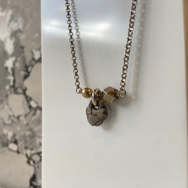 Lava Papali Necklace in Silver and Gold Fill