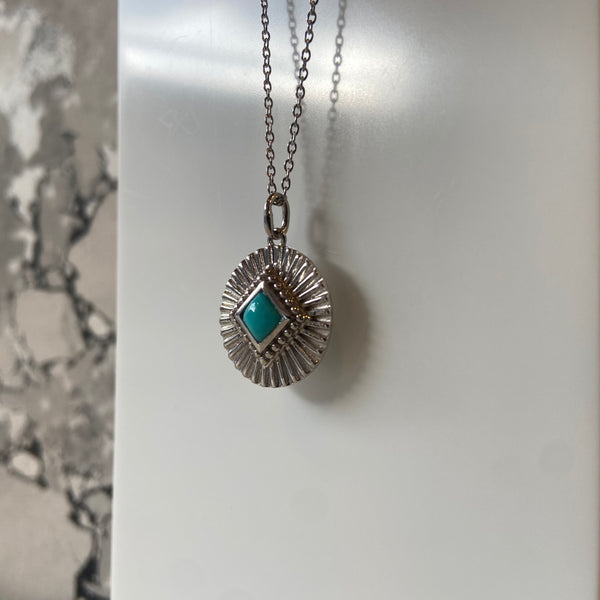 Aliyah Necklace in Silver with Turquoise