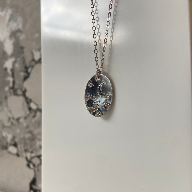 Celeste Charm Necklace in Silver