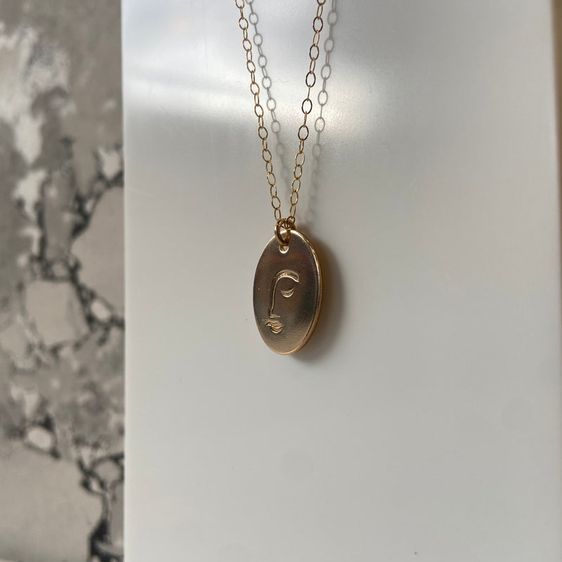 Faciem Charm Necklace in 14K Gold Fill