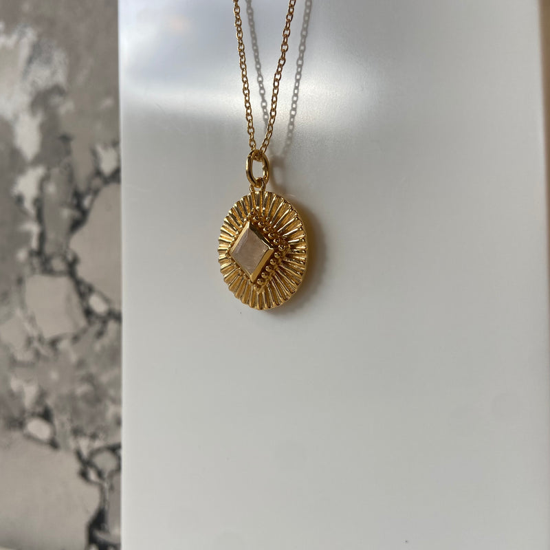 Aliyah Necklace in Gold with Aquamarine