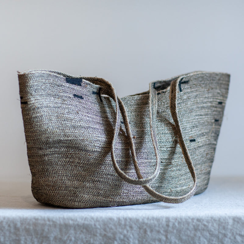 Market Bag in Jute with Black